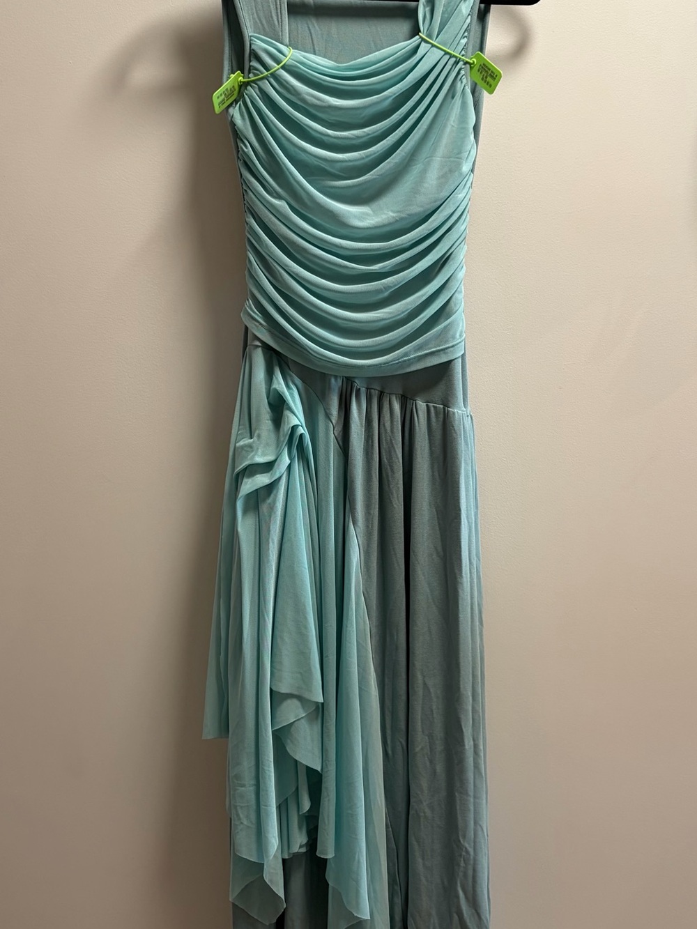 Turquoise Draped Maxi Dress